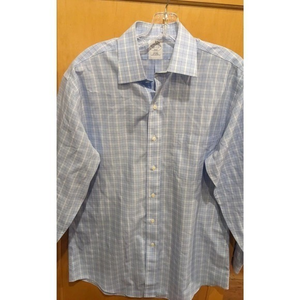 Brooks Brothers MEN'S LONG SLEEVE Shirt Size 15 1/2-2/3 SLIM Fit Blue‎ white